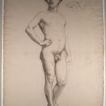 FOUR ACADEMIC MALE NUDE FIGURE STUDIES