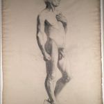 FOUR ACADEMIC MALE NUDE FIGURE STUDIES