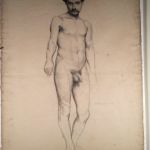 FOUR ACADEMIC MALE NUDE FIGURE STUDIES