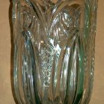 VASE - ART DECO - CLEAR PRESSED GLASS