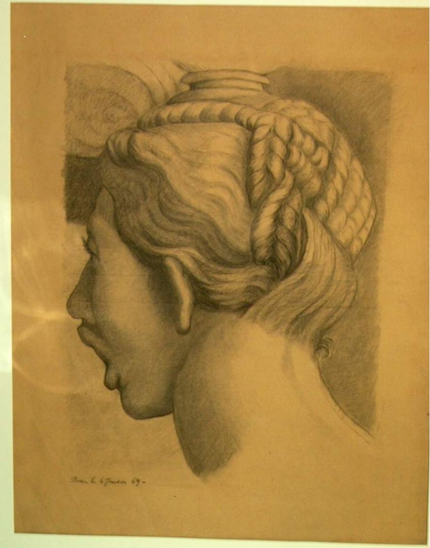 DRAWING OF A WOMAN'S HEAD, AFTER RAPHAEL (II)