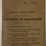 ALIEN ORDER, 1919 - CERTIFICATE OF REGISTRATION