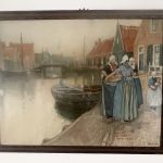 THREE COLOR LITHOGRAPHS OF WATERFRONT SCENES