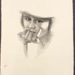TETE DE FEMME DE TROIS-QUARTS UNE MAIN SOUS LE MENTON (THREE-QUARTERS HEAD OF A WOMAN WITH ONE HAND UNDER HER CHIN)