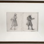 TWO STUDIES FOR THE ETCHING
