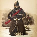 TWELVE LITHOGRAPHED PLATES HUMOROUSLY ILLUSTRATING MILITARY COSTUMES
