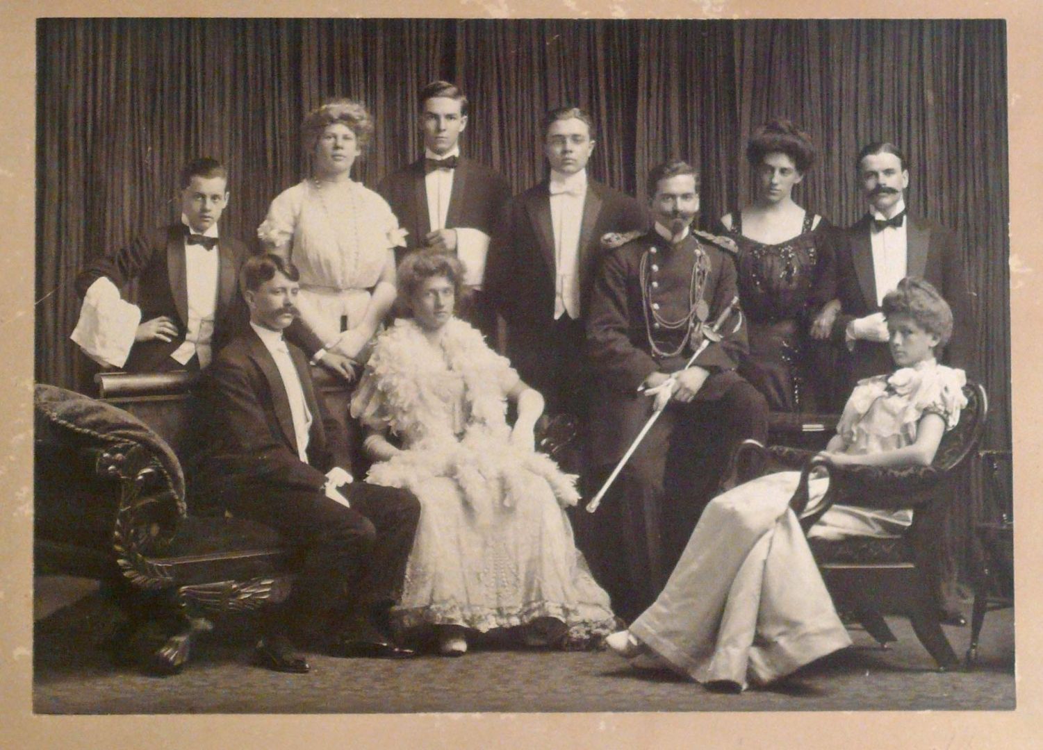 CAST PHOTO FOR A COLLEGE PLAY WITH WOMEN'S ROLES PLAYED BY MEN
