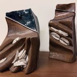 GROUP OF TWO BRUTALIST VASES