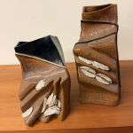 GROUP OF TWO BRUTALIST VASES