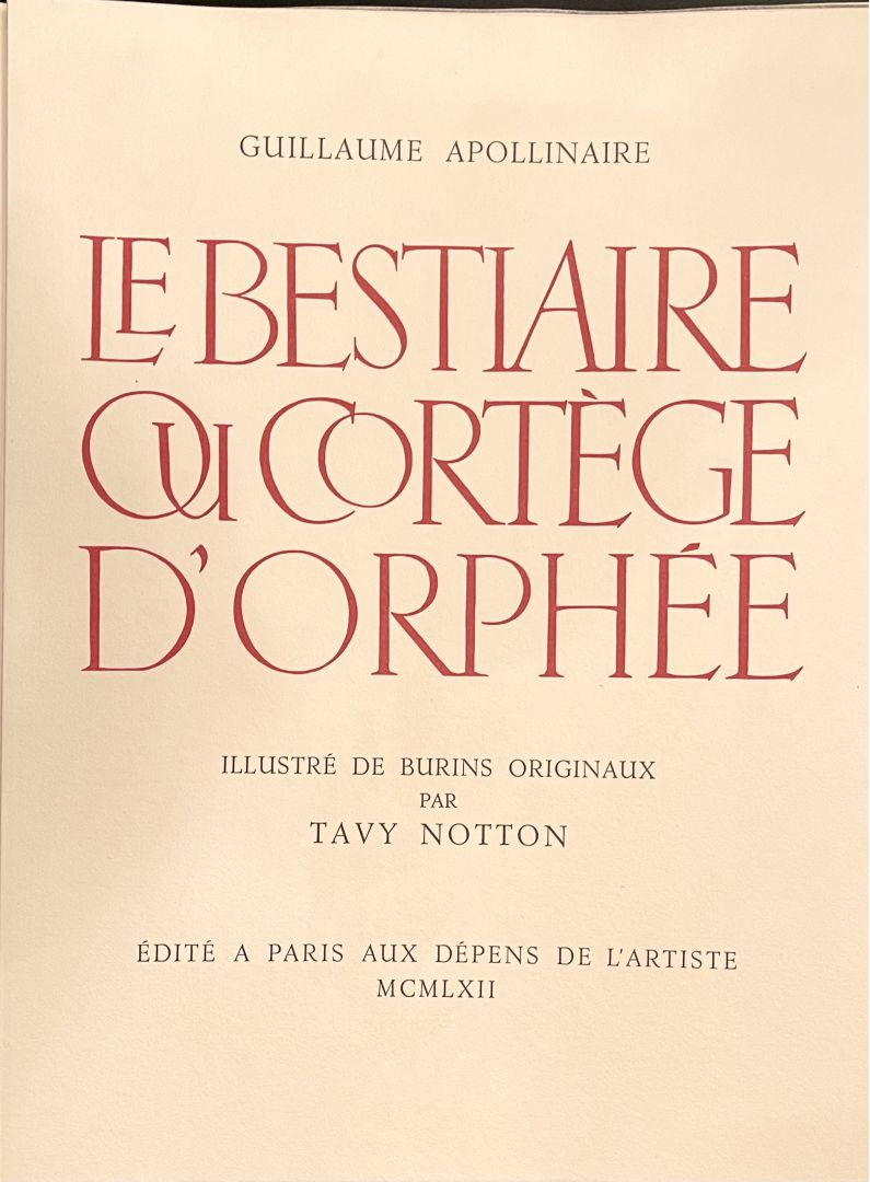 LE BESTIAIRE OU CORTEGE D'ORPHEE | Guillaume Apollinaire